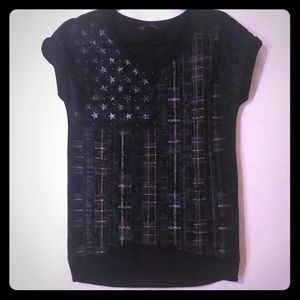Rock&republic black Plaid American flag te…